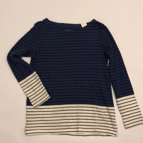 NEW W/ TAGS-GAP Blue, White and Black striped tee - Picture 1 of 3